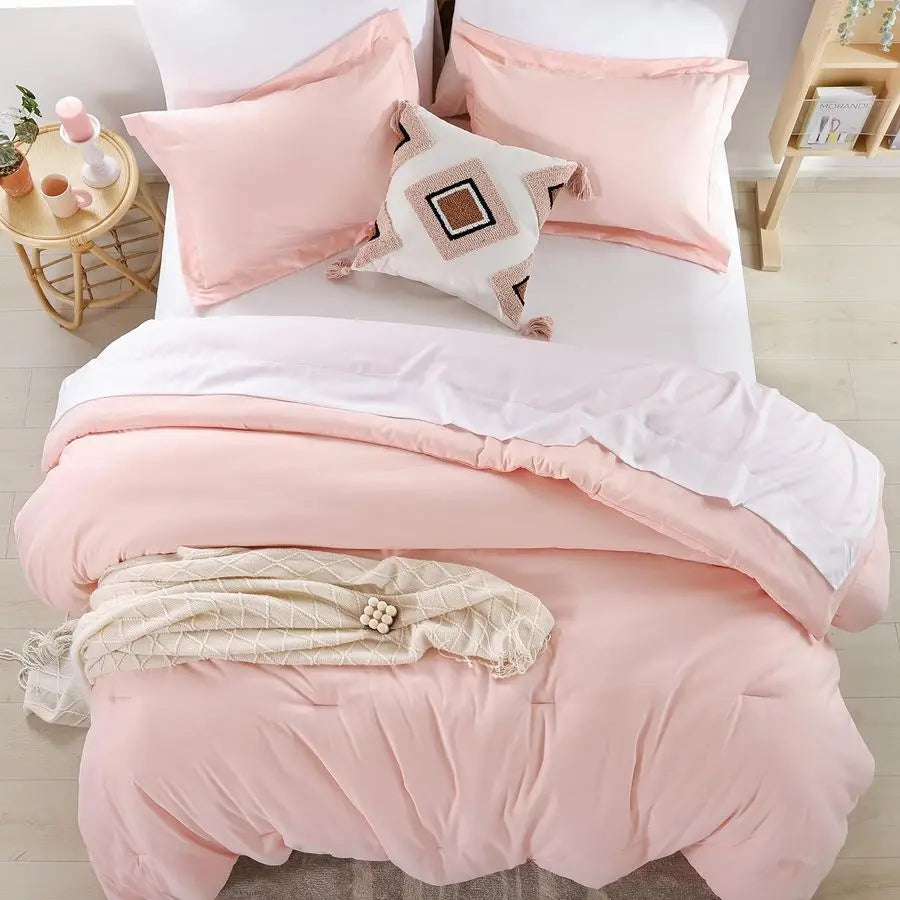 Pink Full Size 7-Piece Comforter Set
