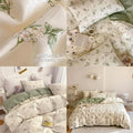 King Size Green Floral Bedding Set