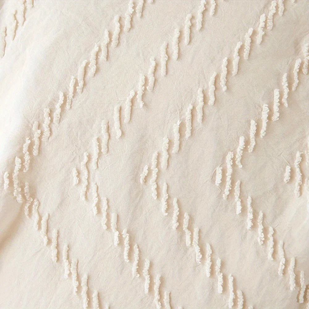 Wave Tufted Duvet Cover Set - Queen Size