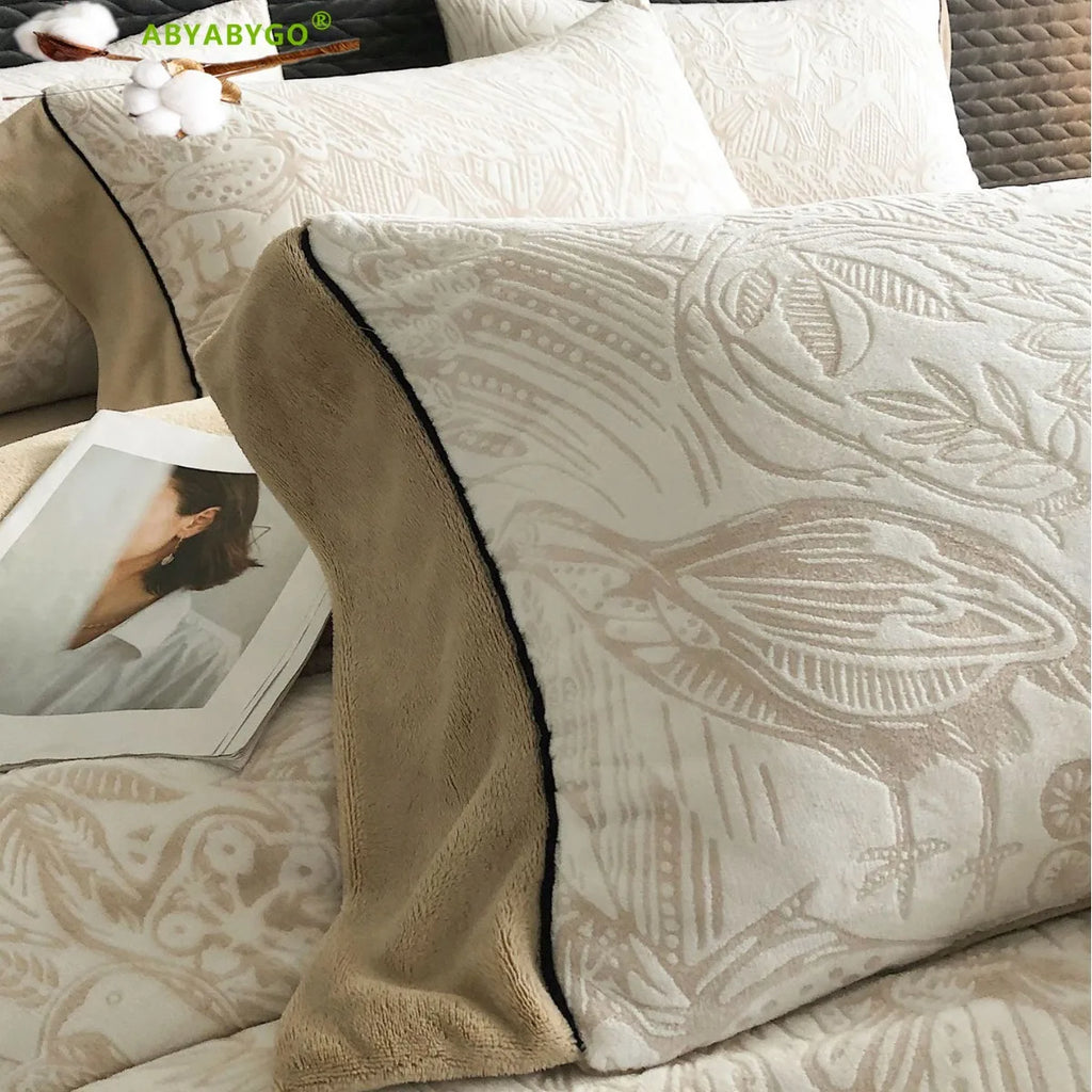 Euro Style Queen Velvet Bedding Set