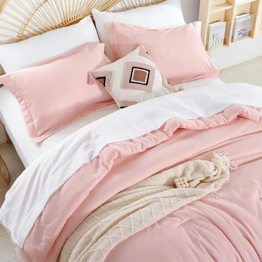 Pink Full Size 7-Piece Comforter Set